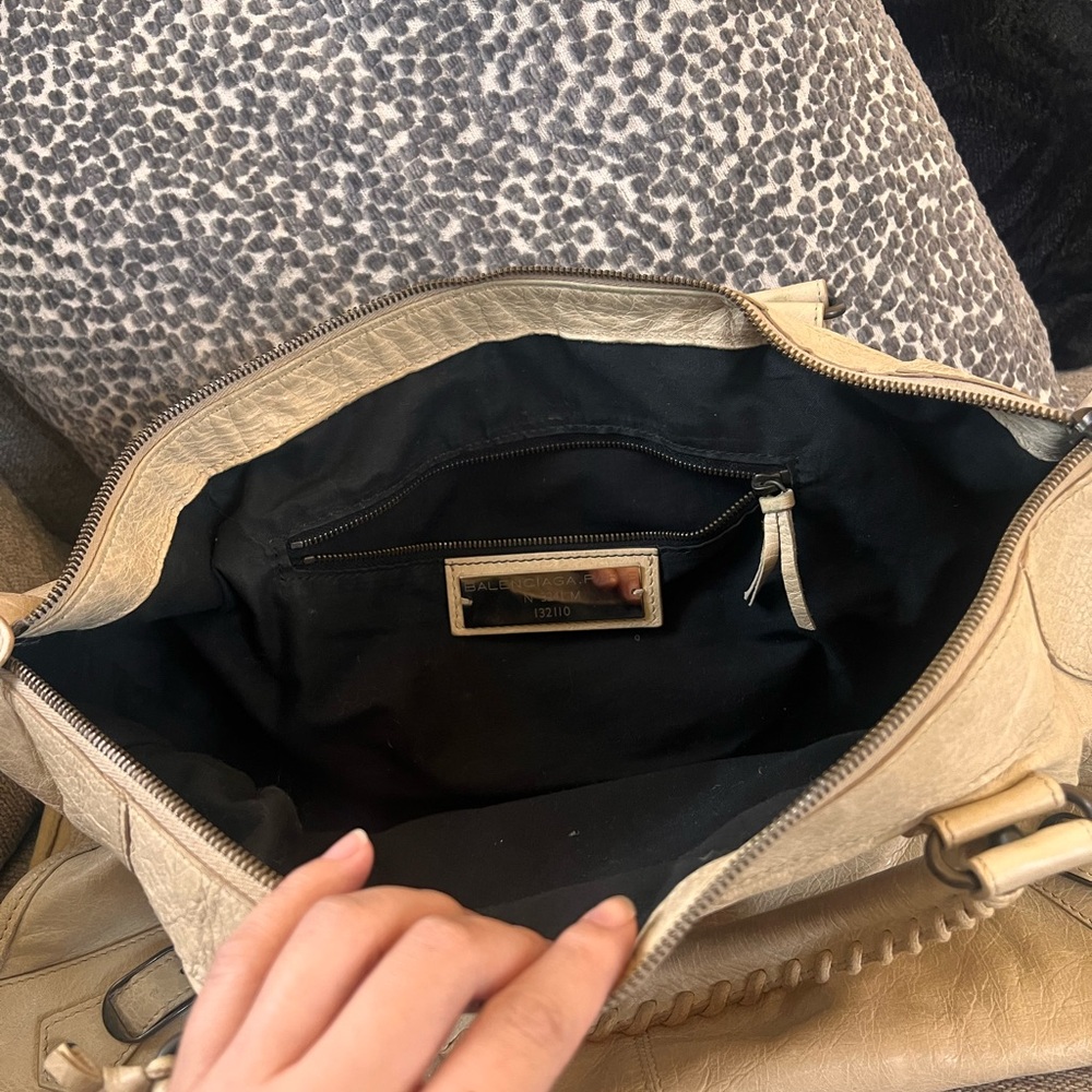 Balenciaga Cream Leather Motocross Classic Le City Work Bag - Picture 12 of 13